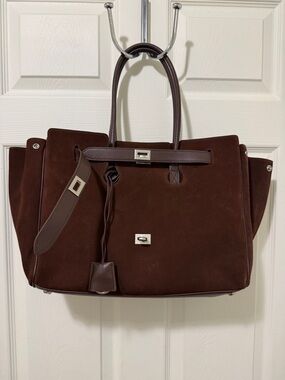 Brown Suede Handbag. Perfect for Work, Office or Travel.